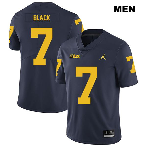 Men's NCAA Michigan Wolverines Tarik Black #7 Navy Jordan Brand Authentic Stitched Legend Football College Jersey YJ25N64QJ